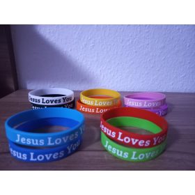 Szilikon karkötő JESUS LOVES YOU